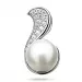Elegant pärla hängen i rhodinerat silver