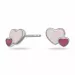 NORDAHL ANDERSEN hjärta örhängen i rhodinerat silver rosa emalj