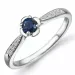 Blommor safir diamantring i 14  karat vitguld 0,23 ct 0,05 ct