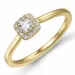 fyrkantigt diamant ring i 14  karat guld 0,15 ct 0,06 ct