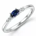 oval safir diamantring i 14  karat vitguld 0,35 ct 0,06 ct