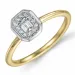 fyrkantigt diamantring i 14 karat guld- och vitguld 0,16 ct 0,08 ct