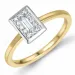 fyrkantigt diamantring i 14 karat guld- och vitguld 0,10 ct 0,10 ct