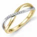 diamant ring i 14  karat guld- och vitguld 0,04 ct