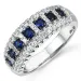 Safir diamantring i 14  karat vitguld 0,38 ct 0,56 ct