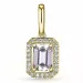 Fyrkantigt morganit diamantberlocker i 14  carat guld 0,78 ct 0,11 ct