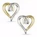 Hjärta diamantörhängen i 14 karat guld och vitguld med diamanter 