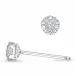 runda diamant örhängestift i 14 karat vitguld med diamant och diamant 
