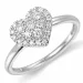 hjärta diamantring i 14 karat vitguld 0,22 ct
