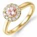 morganit diamantring i 14  karat guld 0,43 ct 0,22 ct