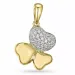 Treklöver diamant hängen i 14 carat guld- och vitguld 0,16 ct