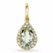 Grön ametist diamantberlocker i 14 carat guld 0,10 ct 1,55 ct