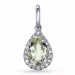 grön ametist diamantberlocker i 14  carat vitguld 0,10 ct 1,55 ct