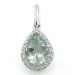 Grön ametist diamantberlocker i 14  carat vitguld 0,10 ct 1,55 ct
