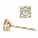 Fyrkantigt diamantörhängen i 14 karat guld med diamant och diamant 