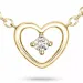 42 cm hjärta diamantberlocker med halskedja i 14 carat guld 0,05 ct