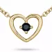 42 cm hjärta safir hängen med halskedja i 14  carat guld 0,07 ct