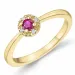 rubin briljantring i 14  karat guld 0,147 ct 0,02 ct