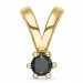 0,15 ct sort diamant solitärberlock i 14 carat guld 0,15 ct