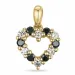 hjärta sort diamant diamantberlocker i 14  carat guld 0,132 ct 0,132 ct