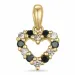 hjärta sort diamant diamantberlocker i 14  carat guld 0,09 ct 0,09 ct