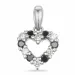 hjärta sort diamant diamantberlocker i 14  carat vitguld 0,09 ct 0,09 ct