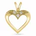 hjärta diamant hängen i 14  carat guld 0,041 ct