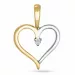 hjärta diamant hängen i 14  carat guld- och vitguld 0,008 ct