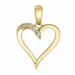 hjärta diamant hängen i 14  carat guld 0,054 ct