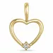 hjärta diamant hängen i 14  carat guld 0,013 ct