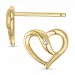 hjärta briljant örhängen i 14 karat guld med diamant 
