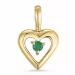hjärta smaragd hängen i 14  carat guld 0,053 ct