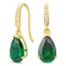 droppformad örhängen i 9 karat guld med smaragd och zirkon - Gold Collection