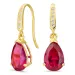 droppformad örhängen i 9 karat guld med rubin och zirkon - Gold Collection