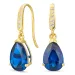 droppformad örhängen i 9 karat guld med safir och zirkon - Gold Collection