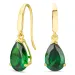 droppformad örhängen i 9 karat guld med smaragd och zirkon - Gold Collection