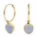 12,5 mm blå creol i 9 karat guld med syntetisk calcedonit - Gold Collection