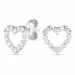 hjärta örhängen i 14 karat vitguld med 