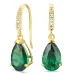 droppformad örhängen i 14 karat guld med smaragd och zirkon - Gold Collection