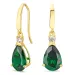 droppformad örhängen i 14 karat guld med smaragd och zirkon - Gold Collection
