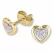 Hjärta diamantörhängen i 14 karat guld och vitguld med diamanter 
