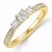 diamantring i 14  karat guld 0,20 ct 2 x 0,065 ct 0,10 ct