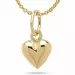 5,5 x 10,5 mm hjärta hängen med halskedja i förgyllt silver med hängen i 14 karat guld