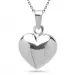 12 x 18 mm hjärta hängen med halskedja i silver med hängen i silver