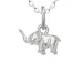 elefant halsband i silver med hängen i silver