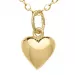 hjärta halsband i förgyllt silver med hängen i 8 karat guld