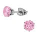 6 mm rosa zirkon örhängestift i titan