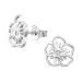blommor zirkon örhängen i silver