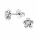 blommor lab grown diamant örhängestift i silver med lab grown diamant 