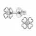 blommor örhängestift i silver med lab grown diamant 